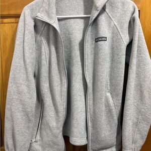 Columbia Light Gray Full-Zip Fleece Jacket